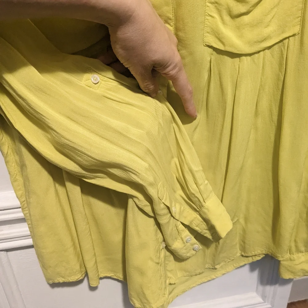 Maeve yellow M long sleeve tunic button up oversized - Picture 5 of 10